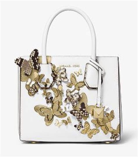 michael kors white butterfly bag|Michael Kors white bag small.